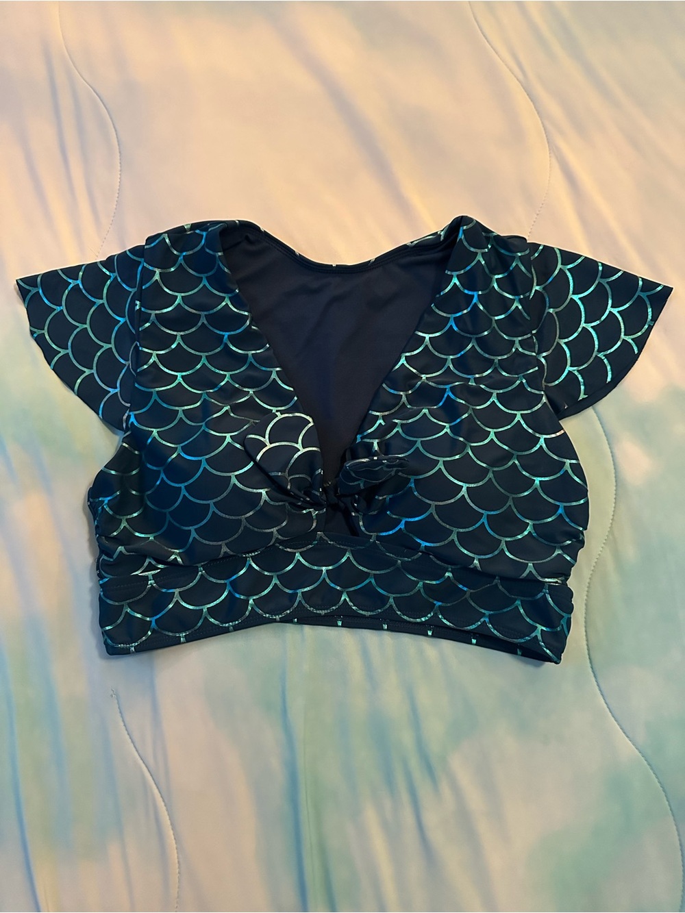 torrid Blue Mermaid-Scale Swim Top